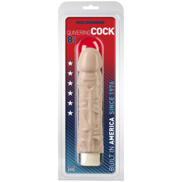 Quivering Cock 8 Inch - White