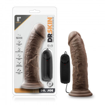 Dr. Skin - Dr. Joe - 8 Inch Vibrating Cock With Suction Cup - Chocolate